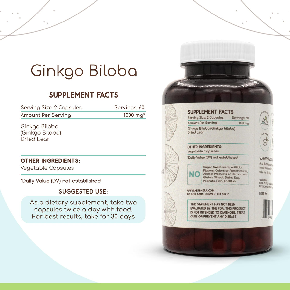 HerbEra Ginkgo Biloba 60/120 Capsules