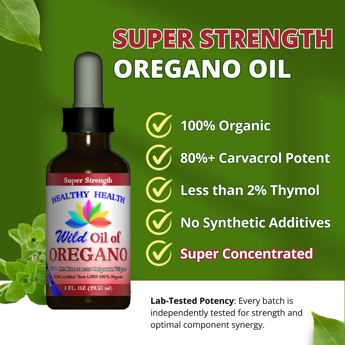 Healthy Health Oregano Oil Super Strength 86% Carvacrol - 3 Pack - image 2