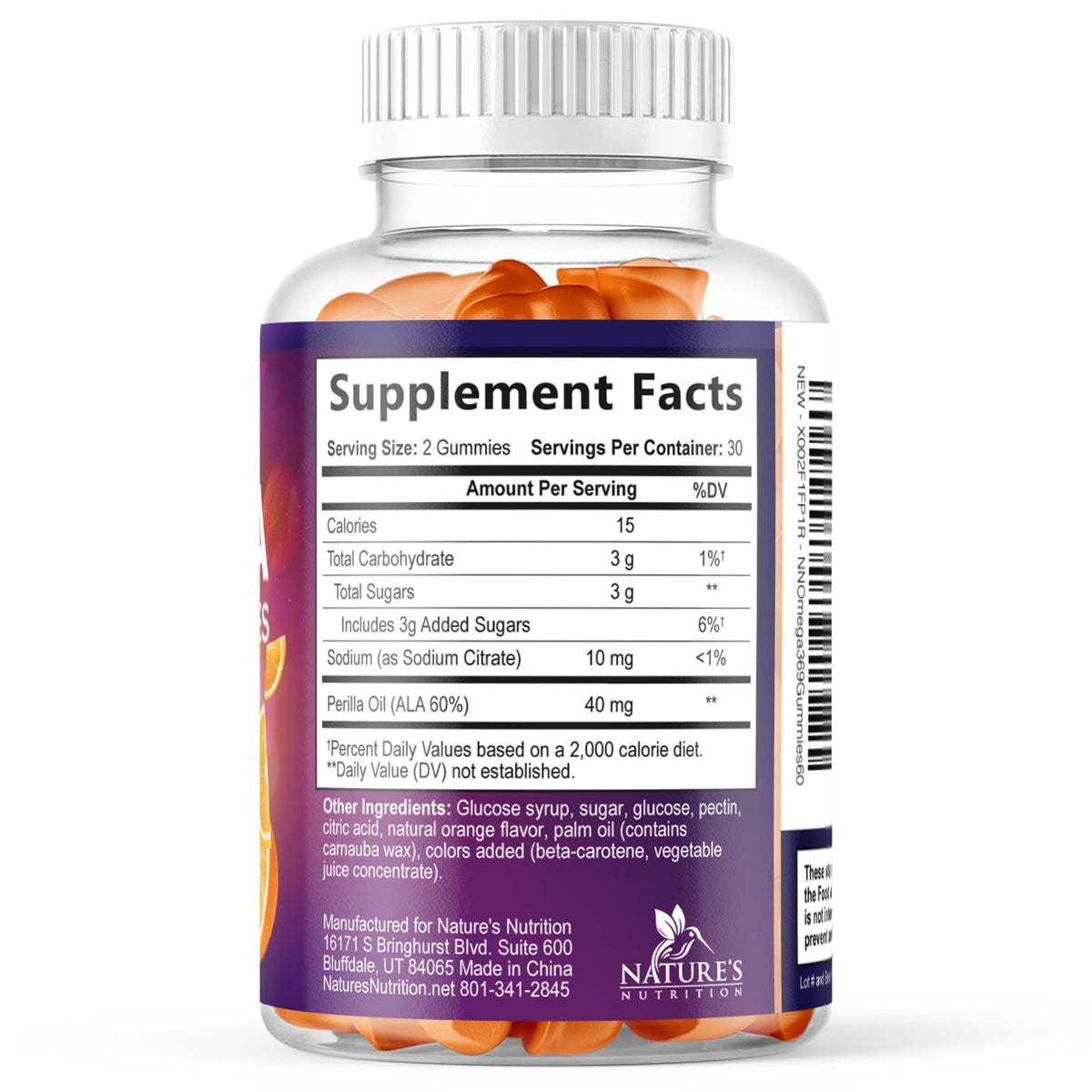 Nature's Nutrition Omega 369 Gummies - Vegan Triple Omega 3
