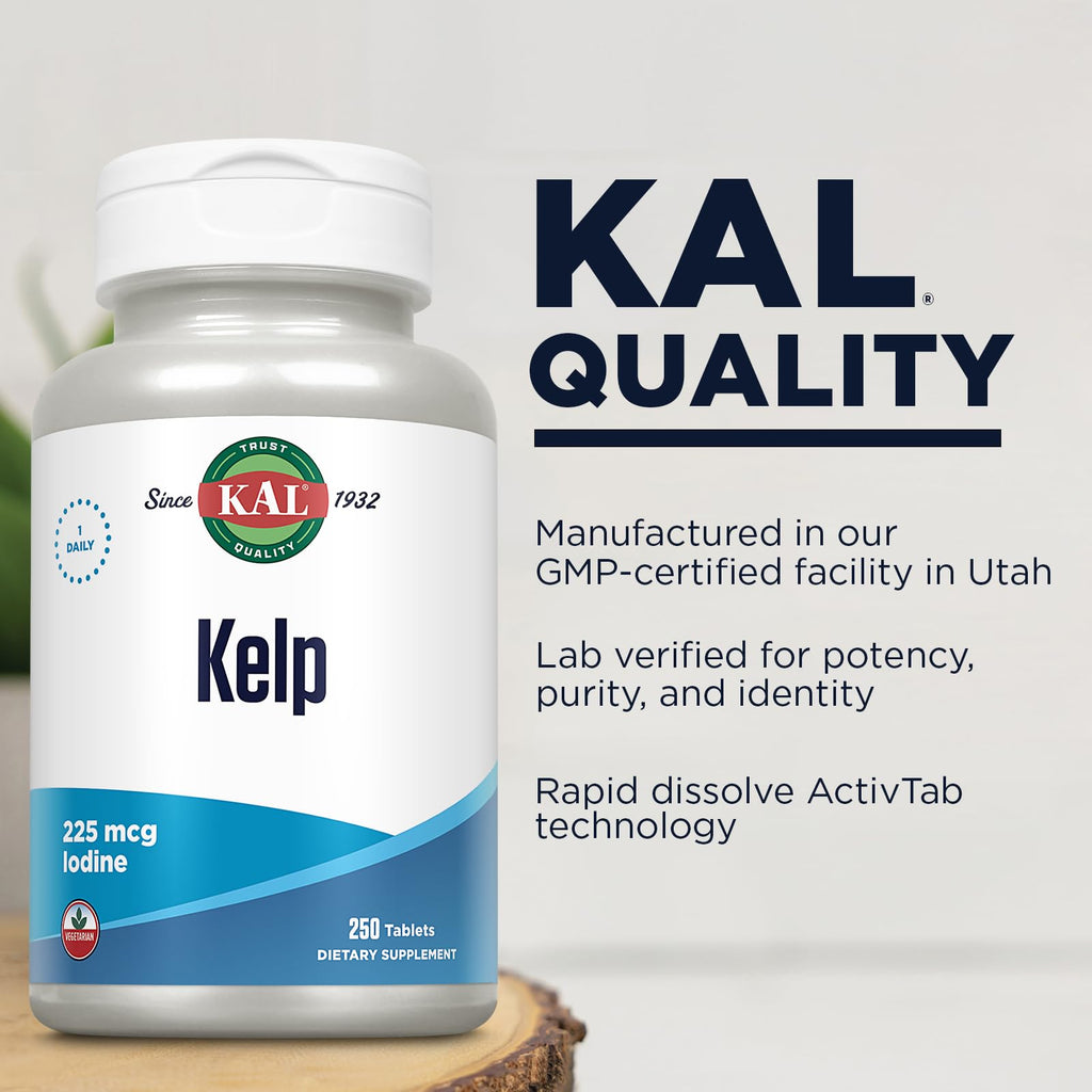 KAL Kelp Iodine 225 Mcg Tablets - 250 Count - image 4