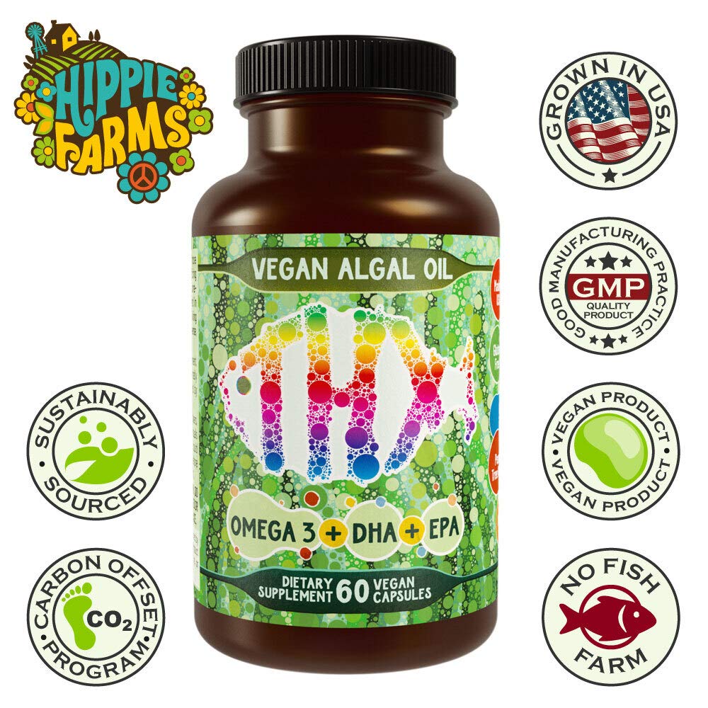 Hippie Farms Vegan Omega 3 Algae Oil with DHA EPA - 60 Capsules - image 3