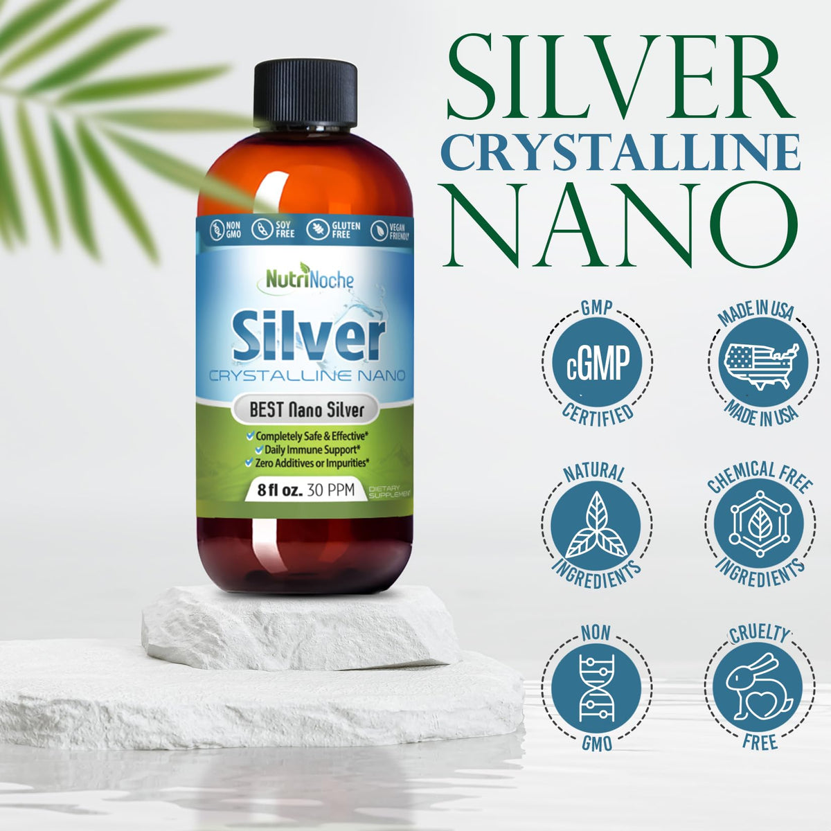 Nutrinoche Colloidal Silver - 30 PPM - Colloidal Silver Liquid