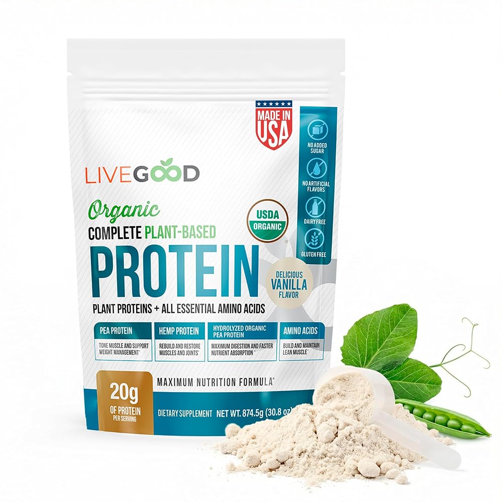 LIVEGOOD Complete Plant Based Protein Powder Vanilla - 30 Servings