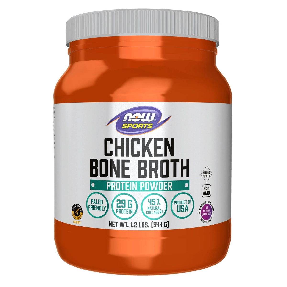 NOW Sports Chicken Bone Broth Powder - 1.2 lb
