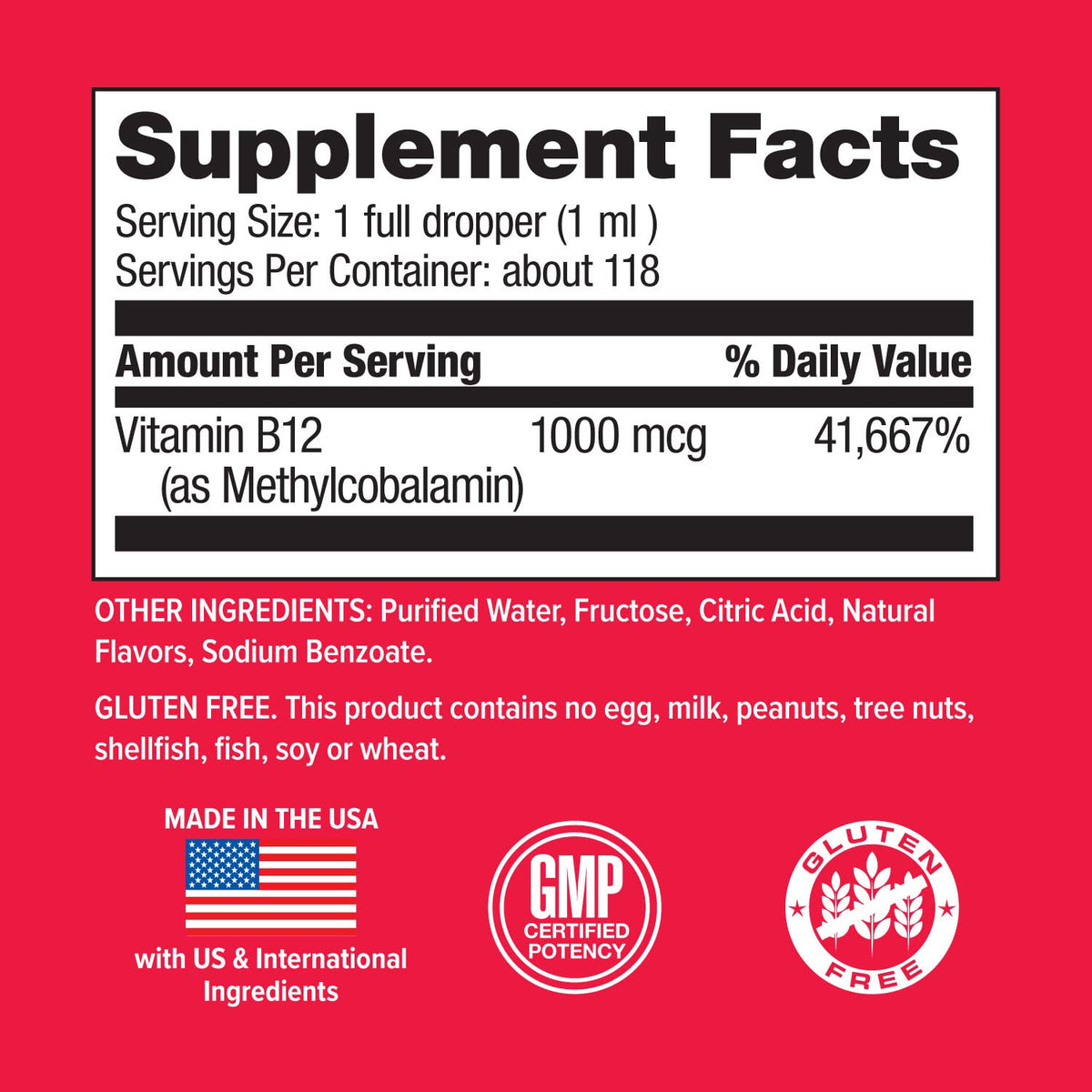 Hi-Health Liquid Vitamin B12 Methylcobalamin Drops - 4 fl oz - image 3