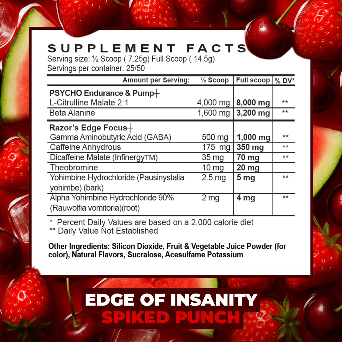 Psycho Pharma Edge of Insanity High-Stim Pre-Workout Powder
