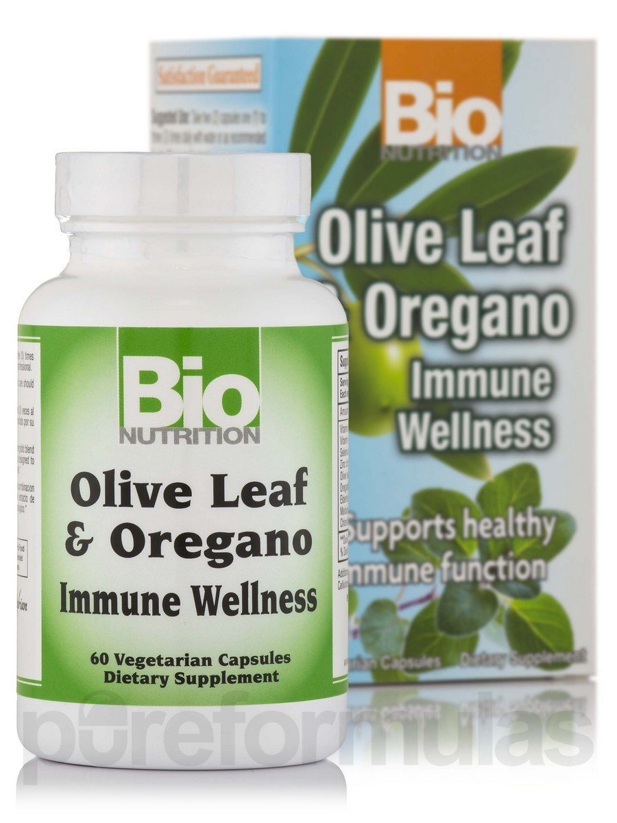 Bio Nutrition Immune Wellness Olive Leaf & Oregano - 180 Vegetarian Capsules