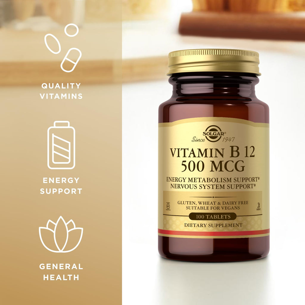 Solgar Vitamin B-12 500mcg - 100 Tablets - image 4