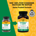 Country Life Chewable L-Lysine 600 mg with Vitamin D - 60 Tablets - image 2