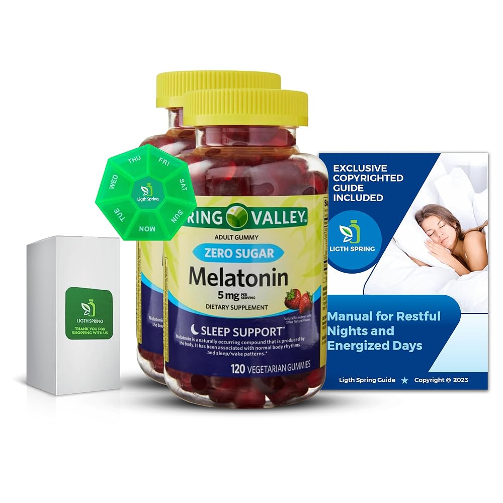 LightSpring Melatonin 5 mg Sleep Support Gummies - 120 Count