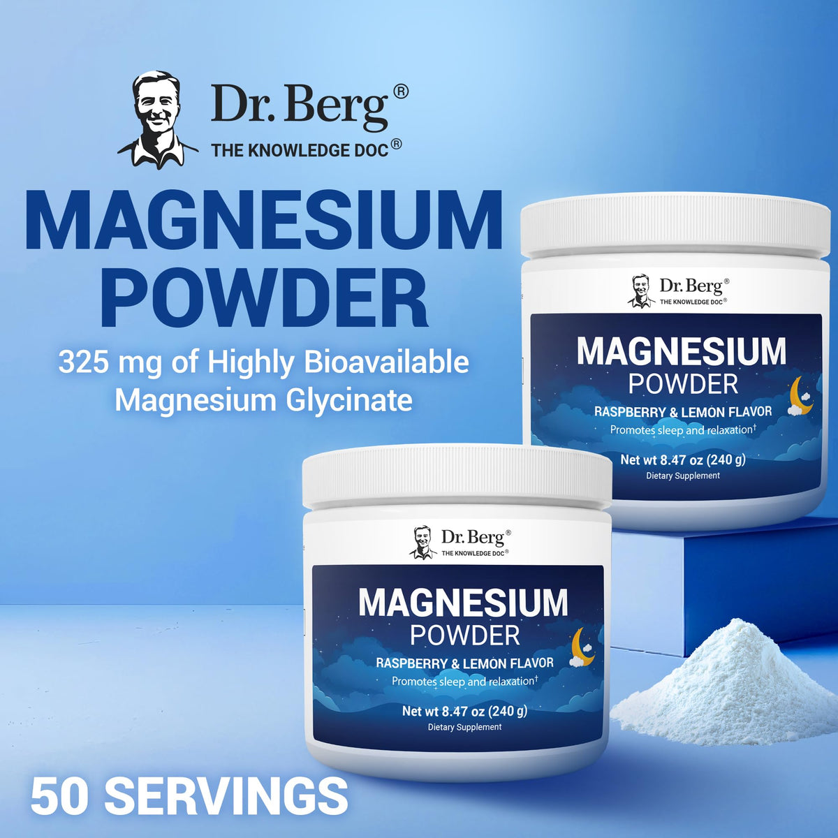 Dr. Berg Magnesium Glycinate Powder Raspberry Lemon - 50 Servings - image 4