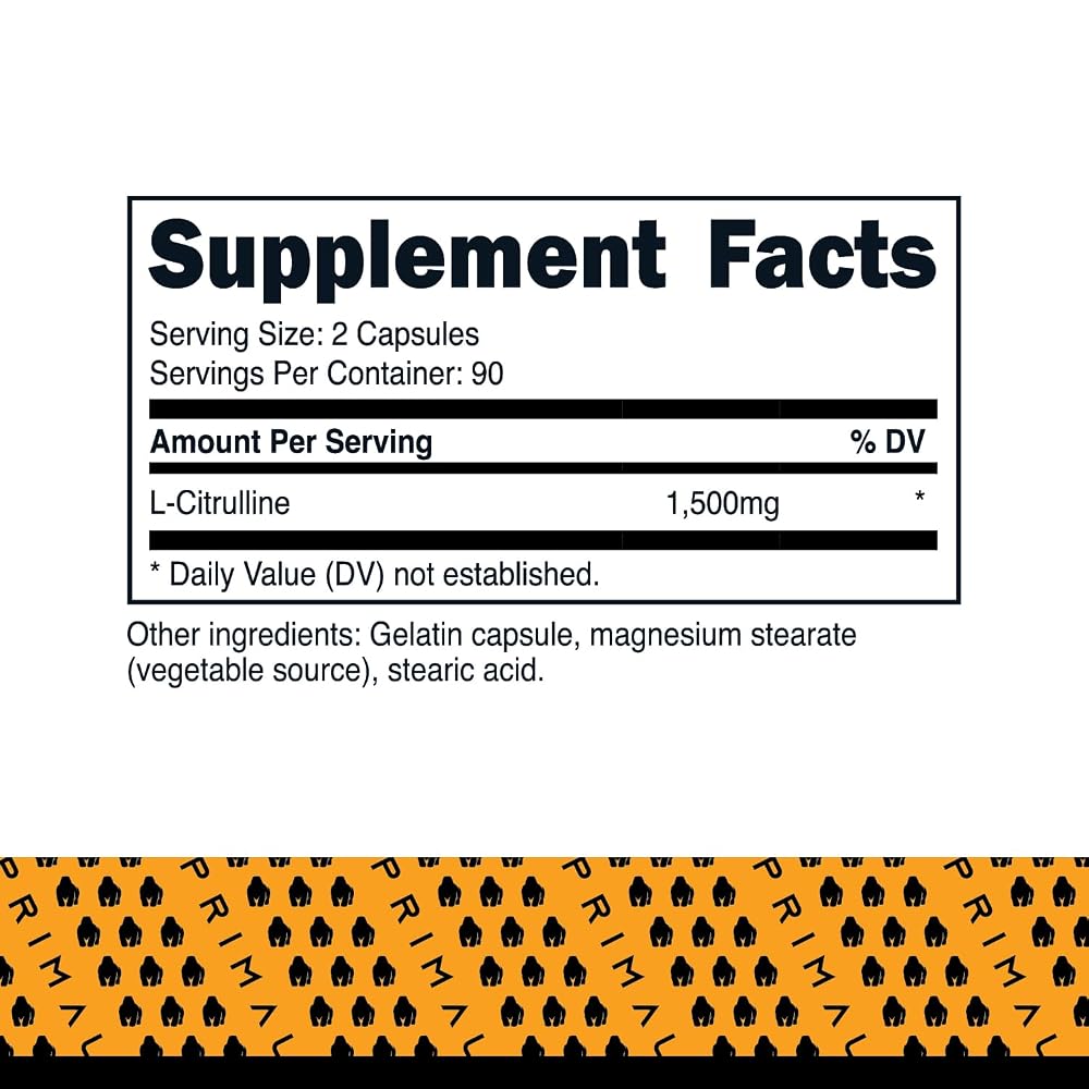 Primal L-Citrulline 1,500mg - 180 Capsules - image 2