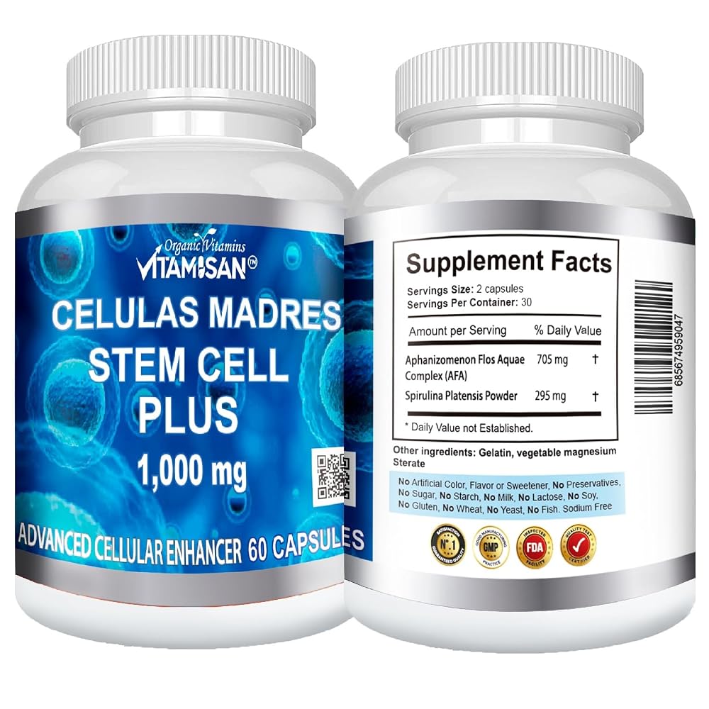 VITAMISAN Celulas Madres Blue Green Algae AFA - 60 Capsules - image 3