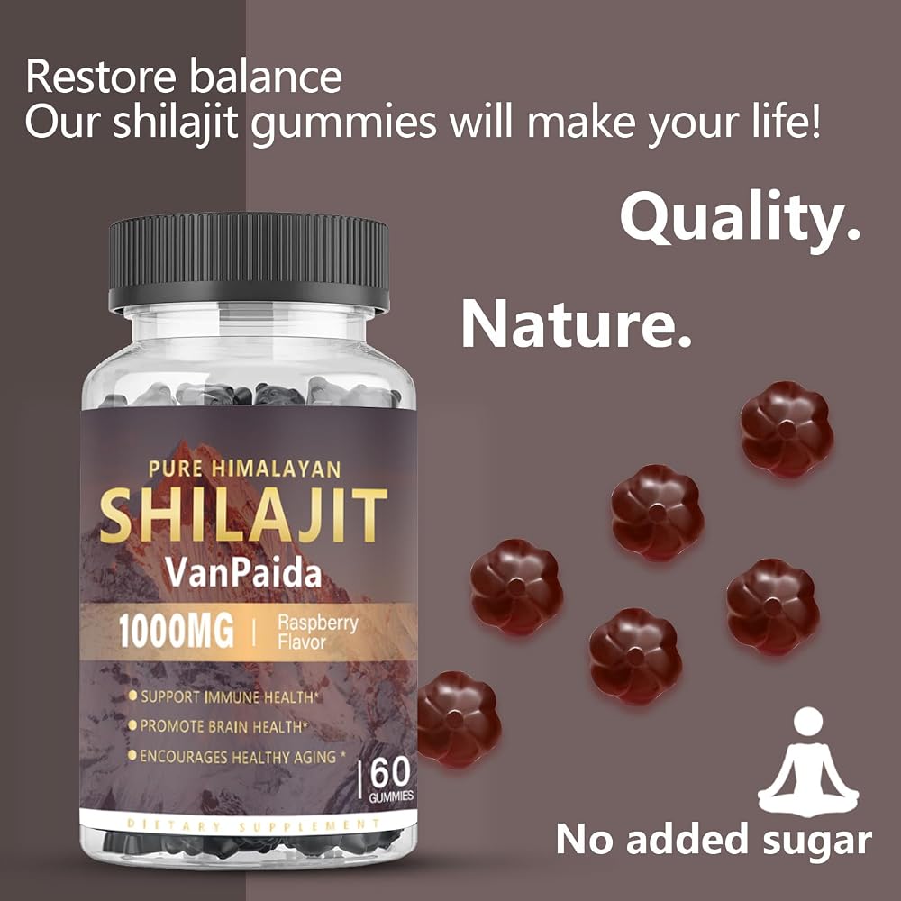 Van Paida Sugar Free Shilajit Gummies with Ashwagandha - 60 Gummies - image 4
