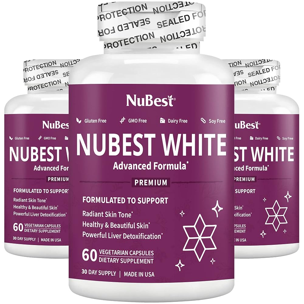 NuBest White Skin Beauty Formula with Glutathione - 180 Capsules