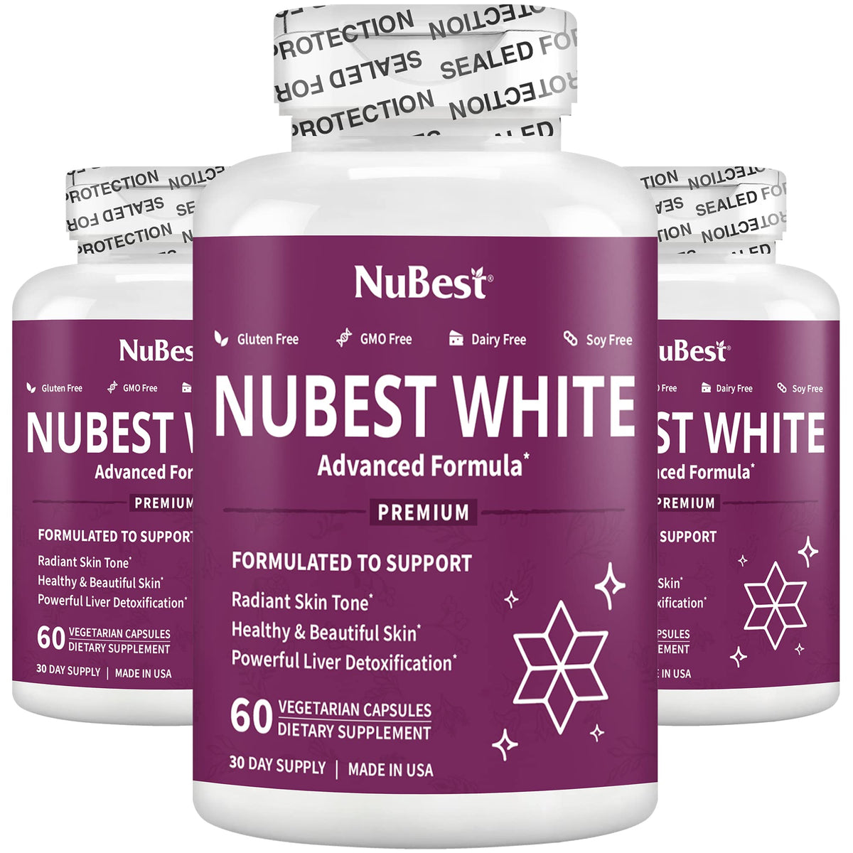 NuBest White Skin Beauty Formula with Glutathione - 180 Capsules