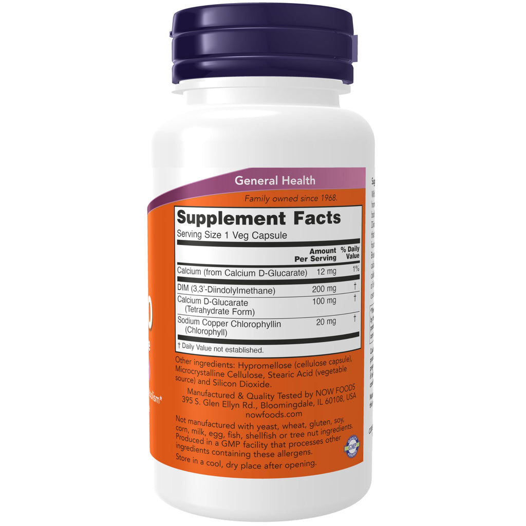 NOW DIM 200 with Calcium D-Glucarate - 90 Vegetarian Capsules - image 2