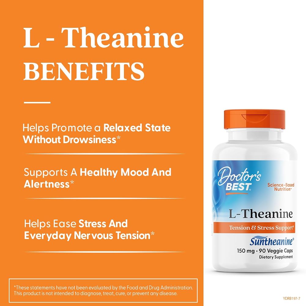 Doctor's BEST L-Theanine 150 mg for Relaxation & Focus - 90 Capsules - image 3