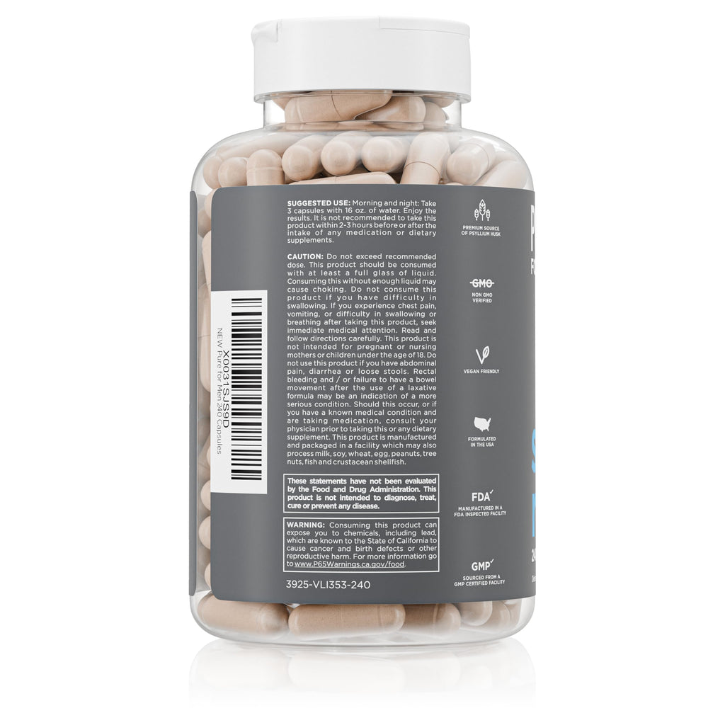 Pure for Men Stay Ready Fiber Supplement Psyllium Husk - 240 Vegan Capsules - image 3