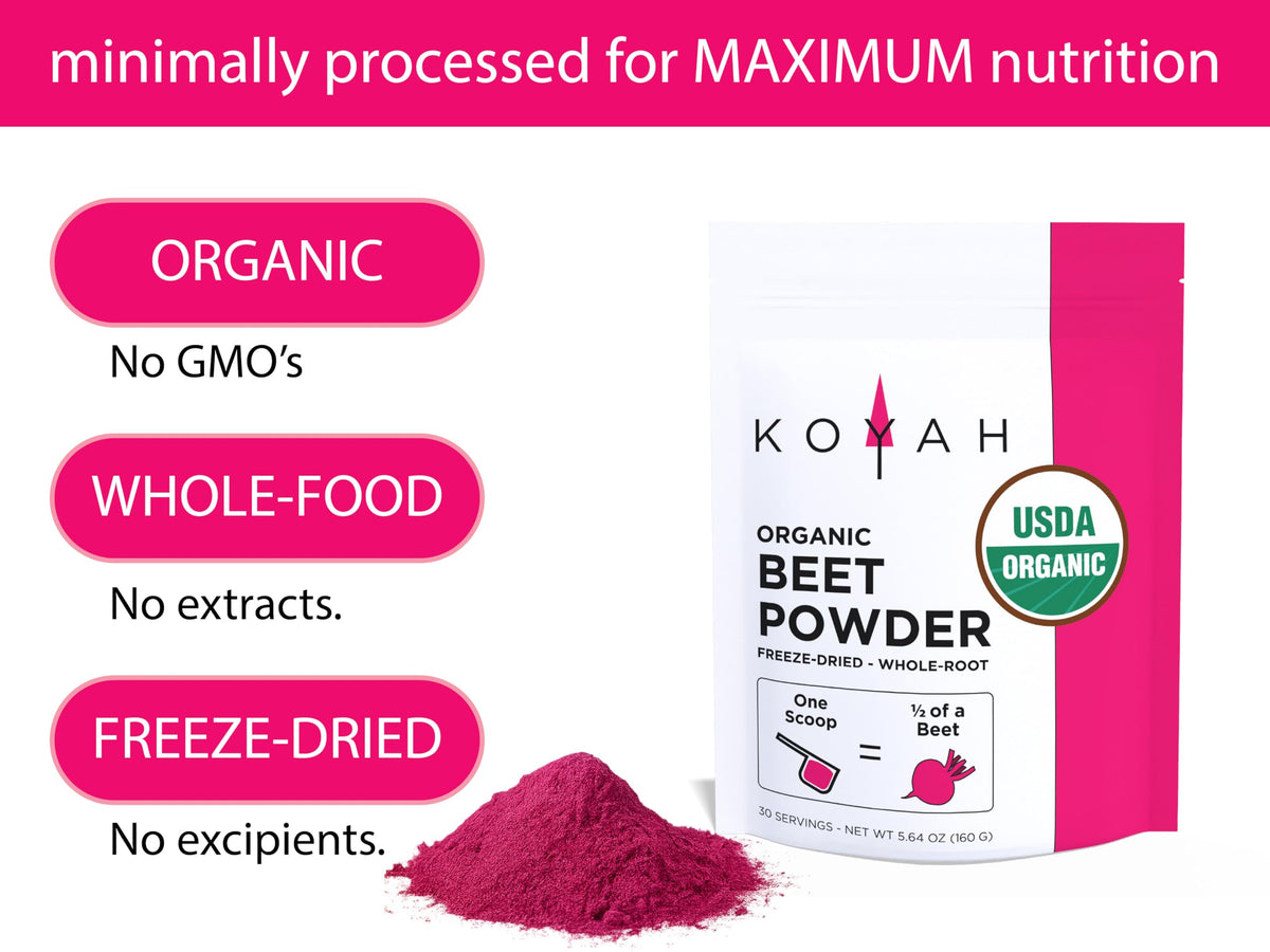 KOYAH Organic Beet Powder Freeze-Dried - 30 Servings - image 3