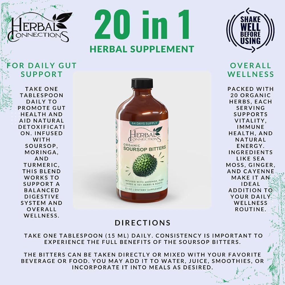 Herbal Connections Soursop Bitters Liquid - 32 Fl Oz - image 3