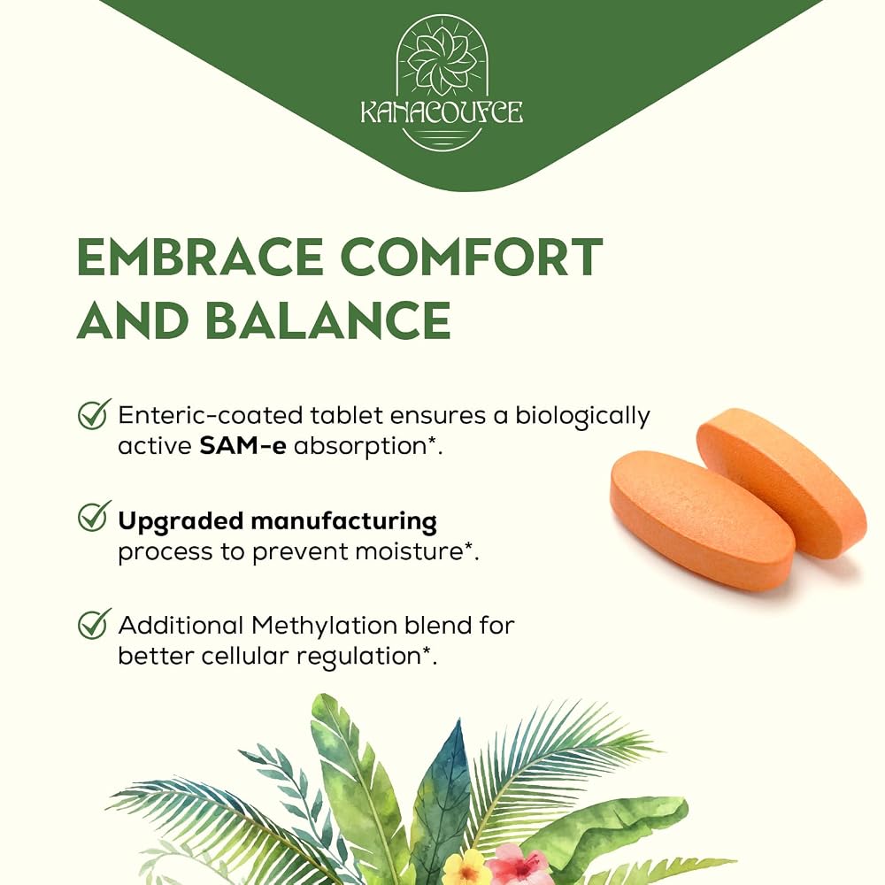 Kanacoufce 1100mg SAM-e (S-Adenosyl-L-Methionine), SAM e Supplement