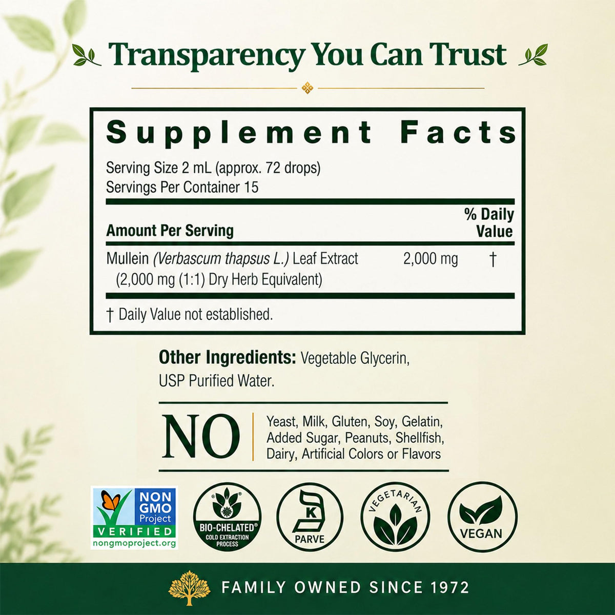 Nature's Answer Mullein Leaf Herbal Supplement - 1 Fl Oz - image 5