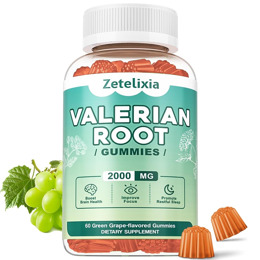 Zetelixia Valerian Root Gummies Green Grape Flavor