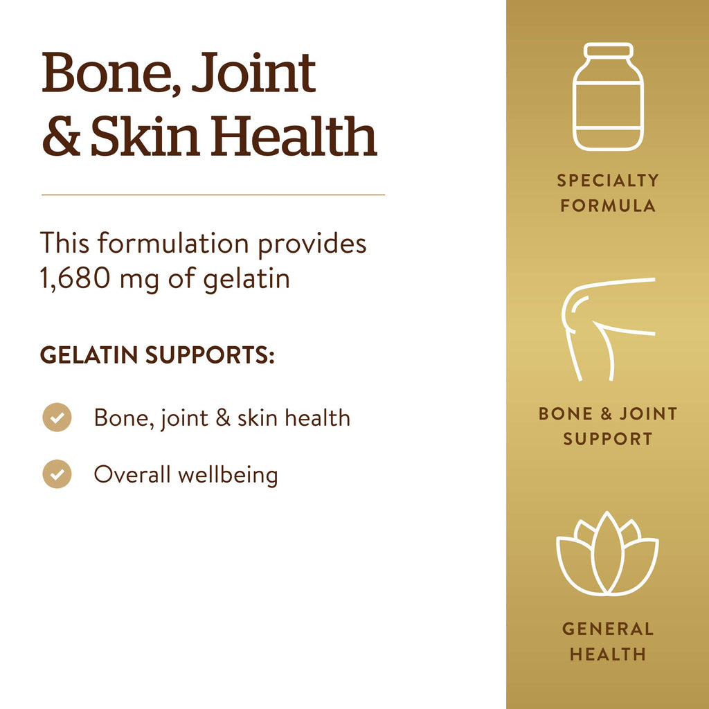 Solgar Gelatin 1680 mg Bone & Joint Support - 250 Capsules - image 4
