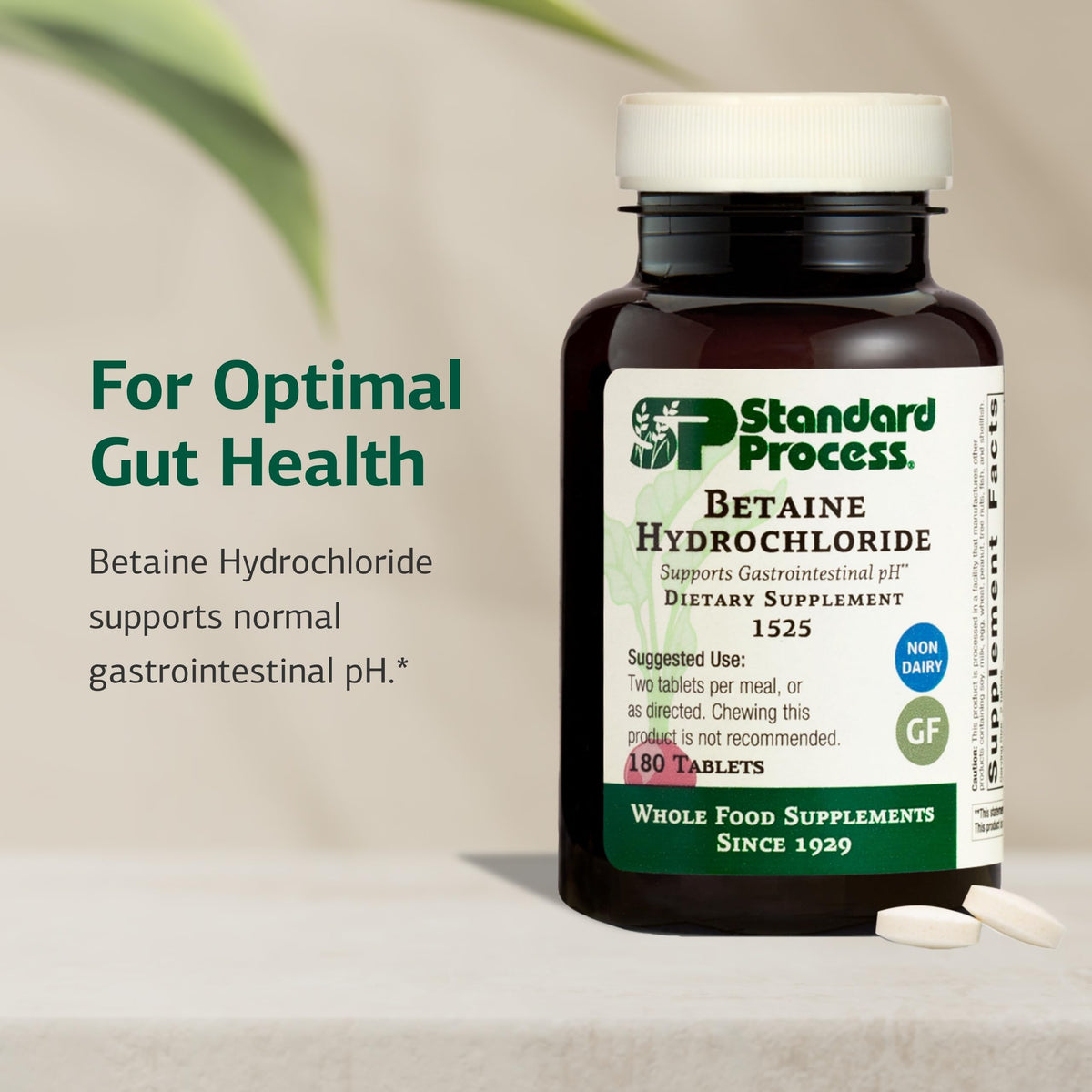 Standard Process Betaine Hydrochloride GI pH Support - 180 Tablets - image 3