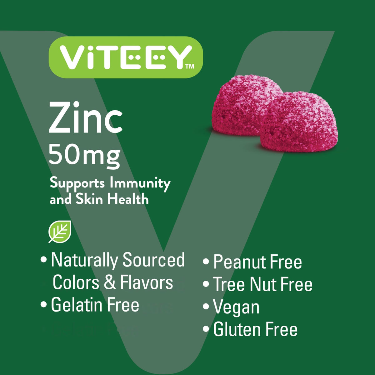 Viteey Zinc 50MG Gummies for Healthy Immune Support - for Adults