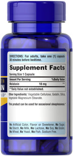 Puritan's Pride Melatonin 10mg Sleep Aid - 240 Capsules - image 8