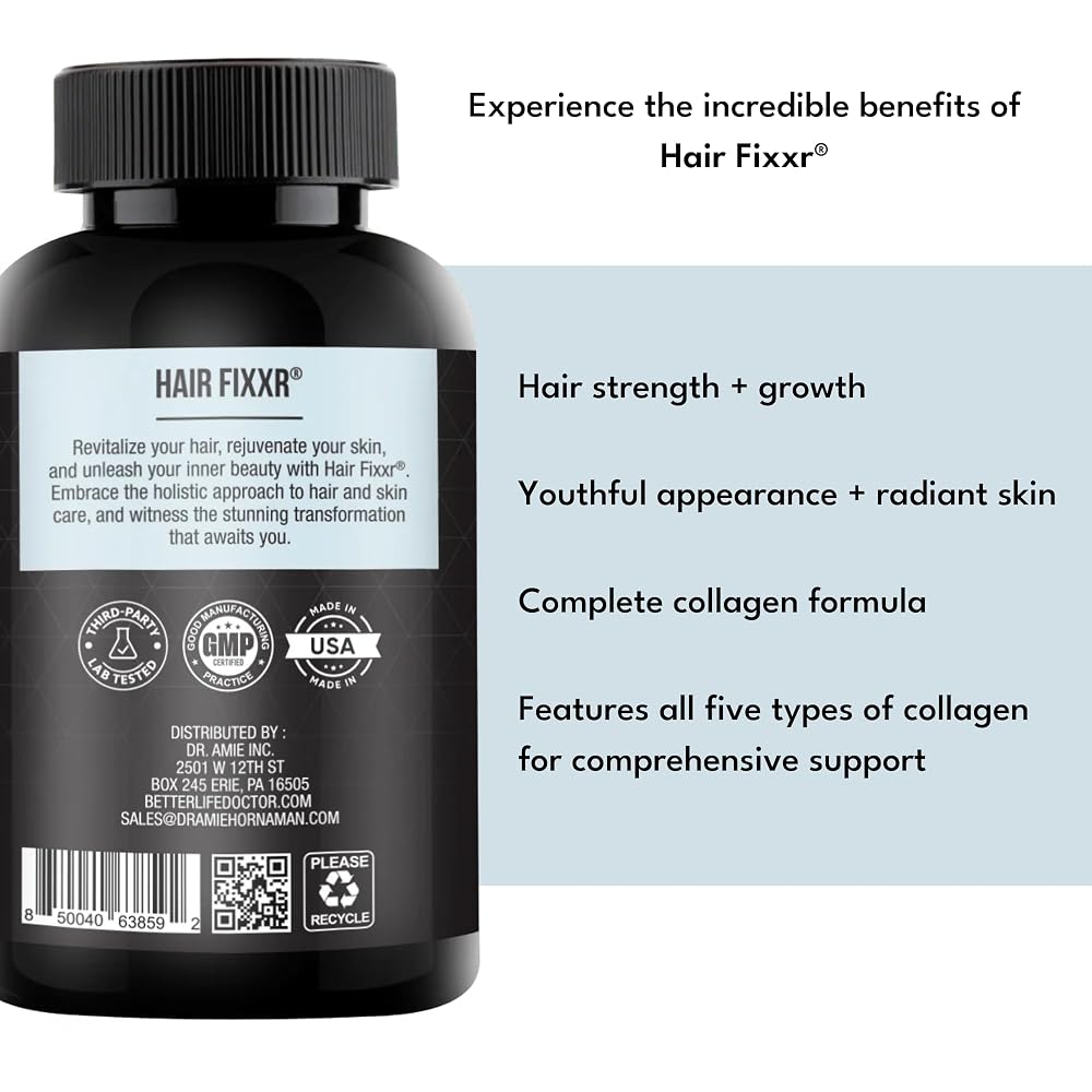Fixxr Hair by Dr. Amie Collagen Protein Complex - 60 Capsules - image 4