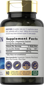 Carlyle Quercetin 500mg with Zinc - 100 Vegetarian Capsules - image 2