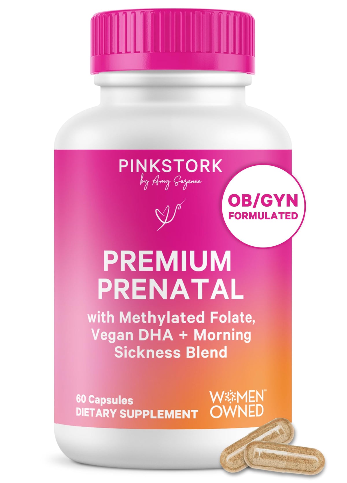 Pink Stork Premium Prenatal Vitamins - 60 Capsules