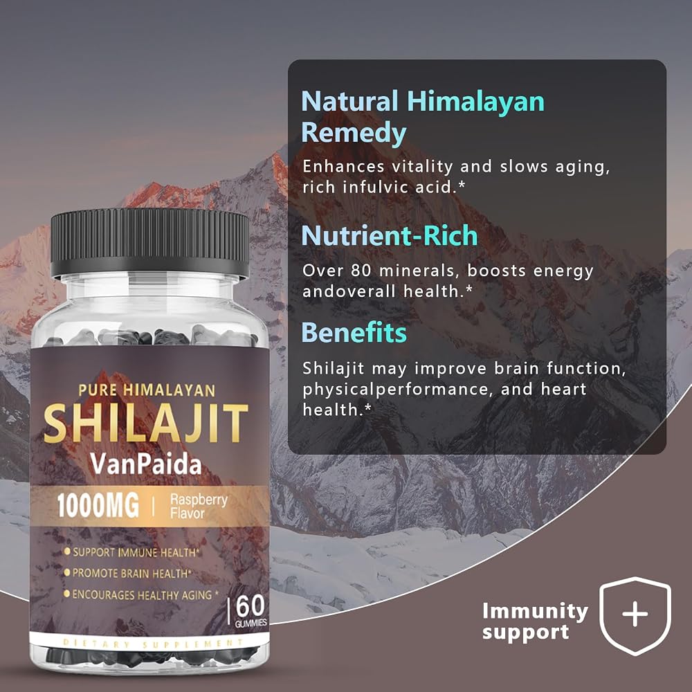 Van Paida Sugar Free Shilajit Gummies with Ashwagandha - 60 Gummies - image 3