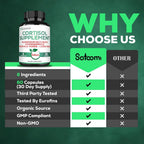 Satoomi - Cortisol Supplement & Magnesium Glycinate - 60 90 150