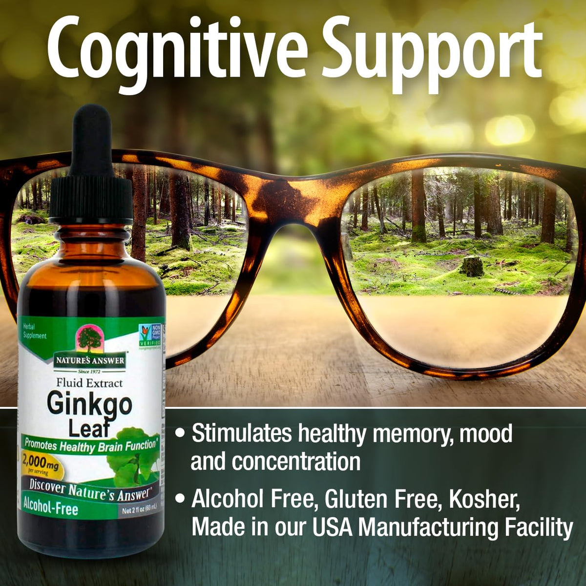 Nature's Answer Ginkgo Leaf 2000 mg Alcohol-Free Liquid - 2 Fl Oz - image 5