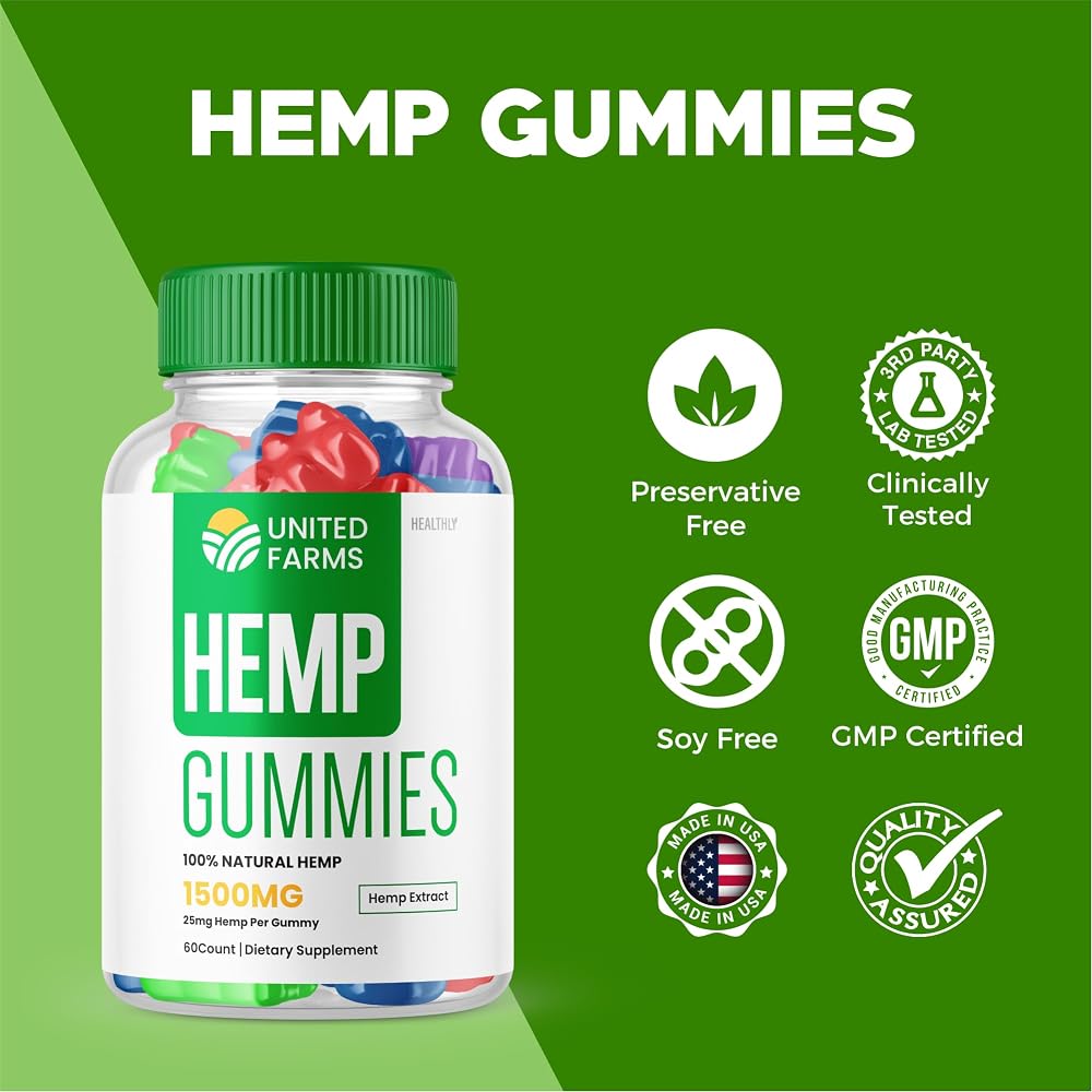 Purvia United Farms Hemp Gummies 25mg - 60 Gummies - image 2