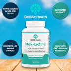 Del Mar Health Max-LyZinC L-Lysine 1100mg Zinc Vitamin C - 180 Capsules - image 2