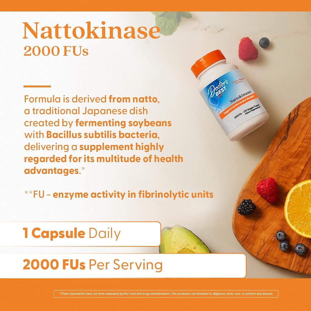 Doctor's BEST Nattokinase 2000 FU Supplement - 270 Vegetarian Capsules - image 4