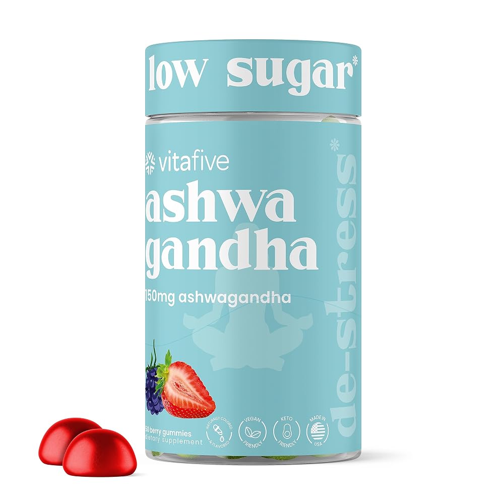 vitafive Ashwagandha Gummies with Vitamin B12 - 50 Count