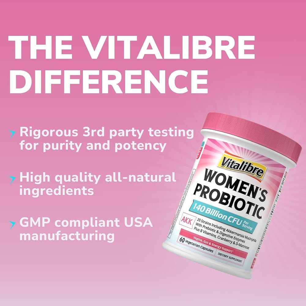 Vitalibre Women's Probiotic Plus 140 Billion CFU - 60 Capsules - image 8