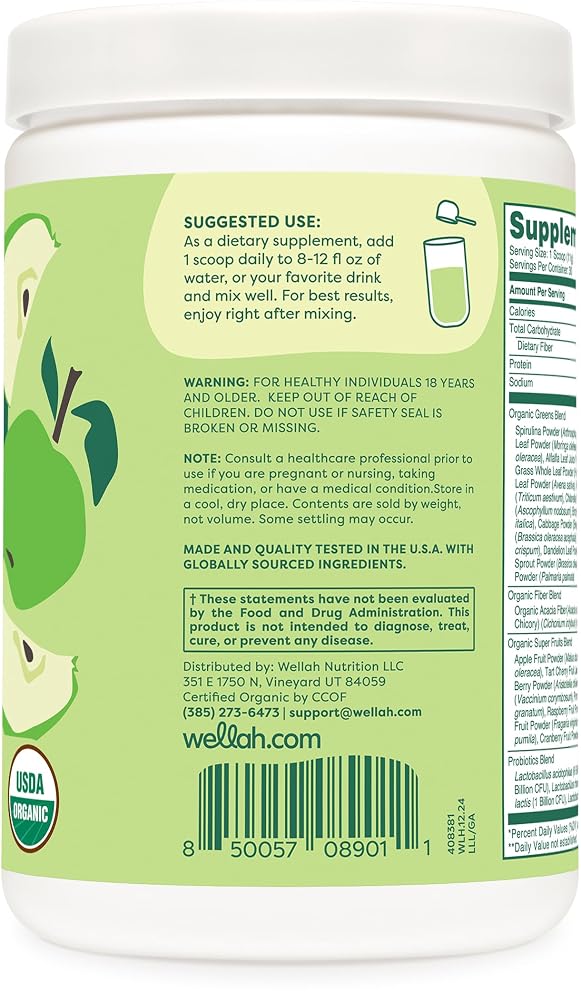 Wellah Leaf Laugh Love Super Greens Powder - 30 Servings - image 3