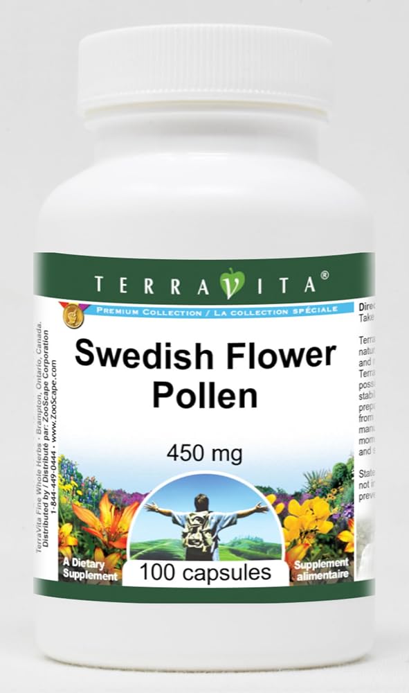 Terravita Swedish Flower Pollen - 450 mg (100 Capsules, ZIN: 521490)
