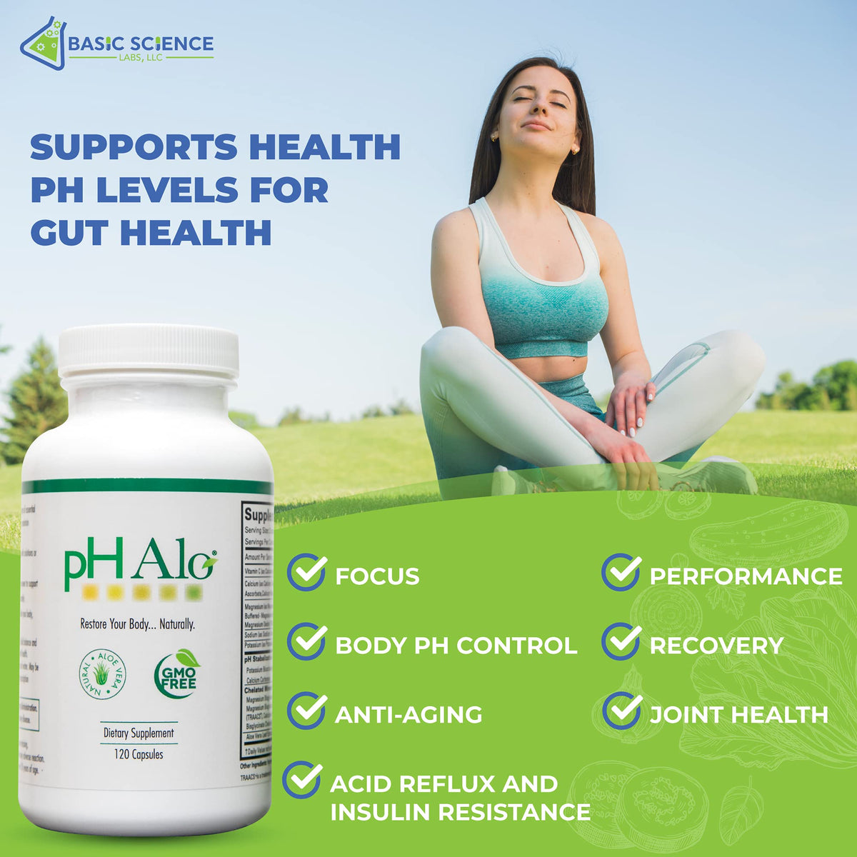 pHAlo pH Balance Supplement Capsules with Magnesium - 120 Count - image 5