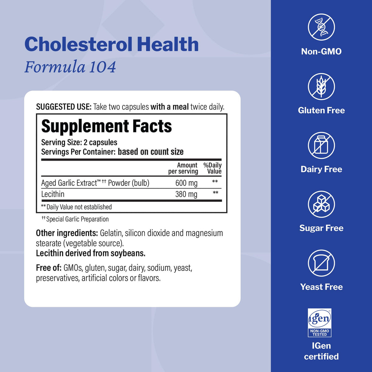 Kyolic Aged Garlic Extract Cholesterol Health Formula 104 - image 3