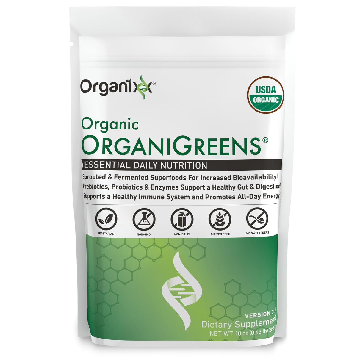 Organixx OrganiGreens Superfood Powder with Probiotics - 10oz