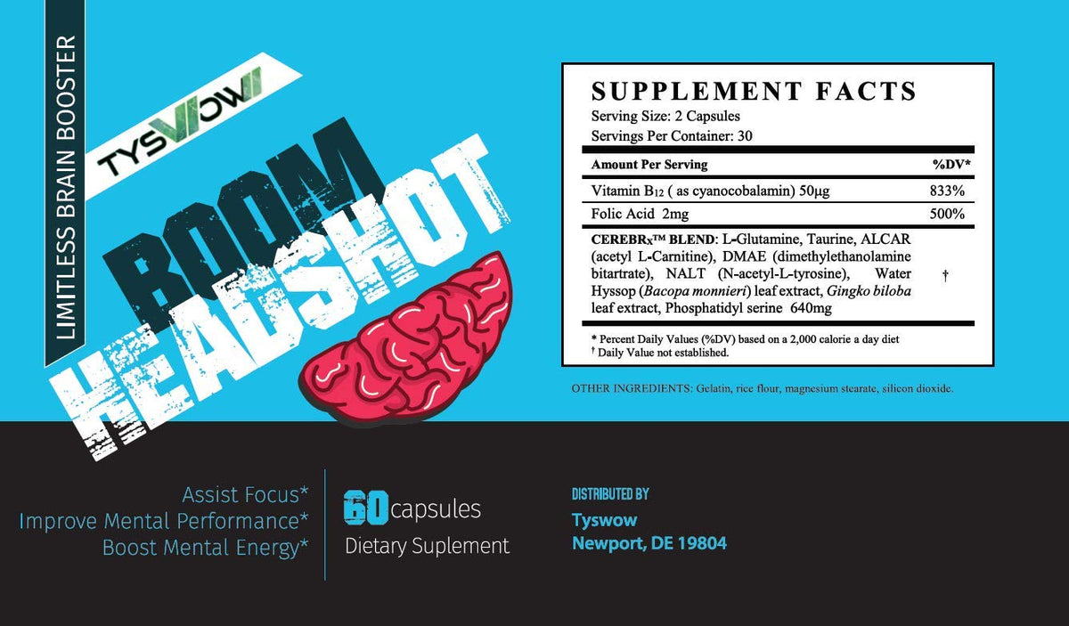 Tyswow Boom Headshot Brain Booster L-Carnitine - 60 Capsules - image 5