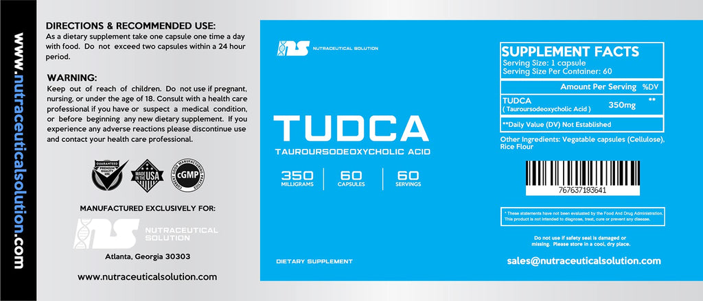 Nutraceutical Solution TUDCA 350mg - 60 Capsules - image 2